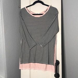 Stripped & pink long sleeve shirt
